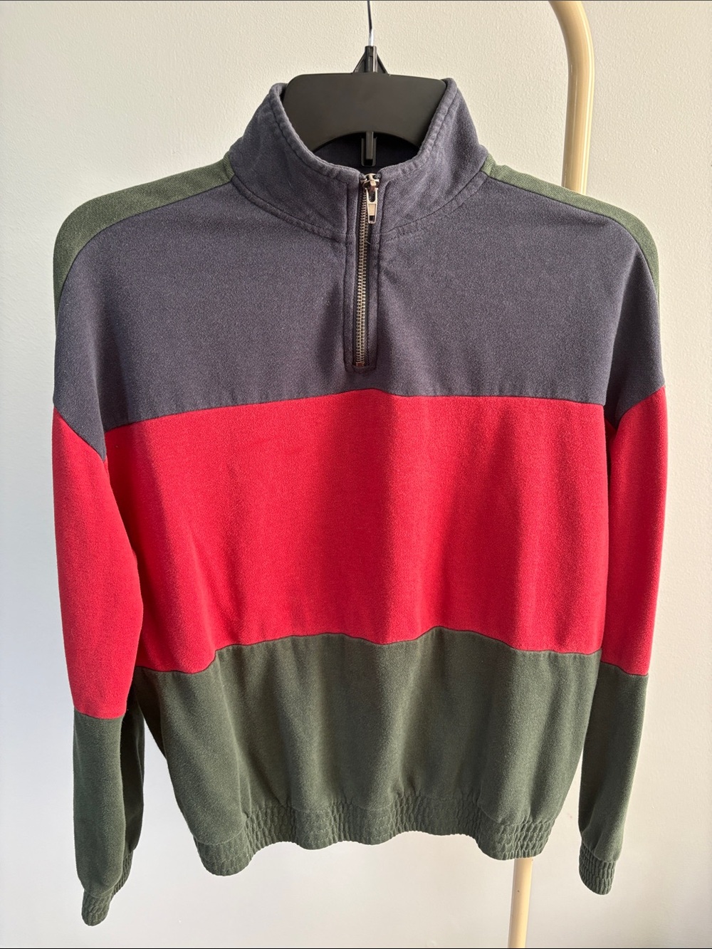 PacSun LA Hearts Colorblock Quarter Zip Sweatshirt XS